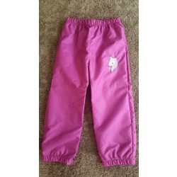   80-AS PAMUT BÉLELT VÍZLEPERGETŐ NADRÁG CIKLÁMEN ALAPON UNIKORNIS HÍMZETT 