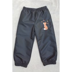   122-ES PAMUT BÉLELT VÍZLEPERGETŐ NADRÁG FEKETE ALAPON RÓKA HÍMZETT 