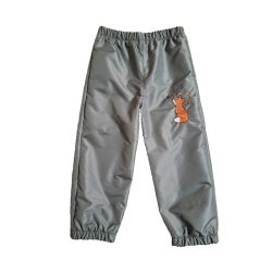   128-AS PAMUT BÉLELT VÍZLEPERGETŐ NADRÁG GRAFIT ALAPON RÓKA  HÍMZÉSSEL