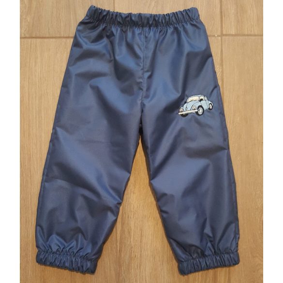 134-ES PAMUT BÉLELT VÍZLEPERGETŐ NADRÁG KÉK ALAPON AUTÓ  HÍMZÉSSEL