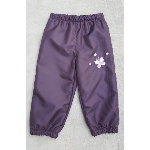  80-AS PAMUT BÉLELT VÍZLEPERGETŐ NADRÁG PADLIZSÁN ALAPON LEPKE HÍMZETT 