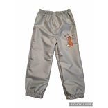 116-OS PAMUT BÉLELT VÍZLEPERGETŐ NADRÁG SZÜRKE ALAPON RÓKA HÍMZETT 