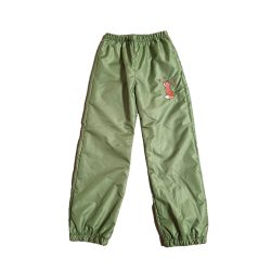   134-ES PAMUT BÉLELT VÍZLEPERGETŐ NADRÁG ZÖLD ALAPON RÓKA  HÍMZÉSSEL