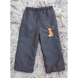   80-AS POLÁR BÉLELT VÍZLEPERGETŐ NADRÁG FEKETE ALAPON RÓKA HÍMZETT 