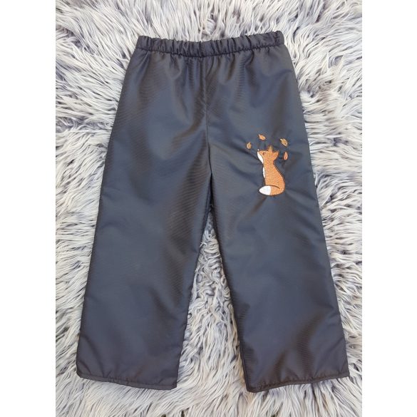 86-OS POLÁR BÉLELT VÍZLEPERGETŐ NADRÁG FEKETE ALAPON RÓKA HÍMZETT 