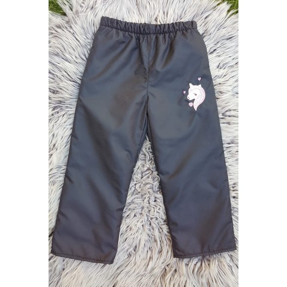 92-ES POLÁR BÉLELT VÍZLEPERGETŐ NADRÁG FEKETE ALAPON UNIKORNIS HÍMZETT 