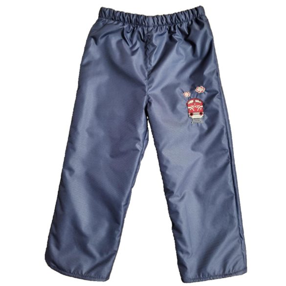 116-OS POLÁR BÉLELT VÍZLEPERGETŐ NADRÁG KÉK ALAPON MOZDONY HÍMZETT 