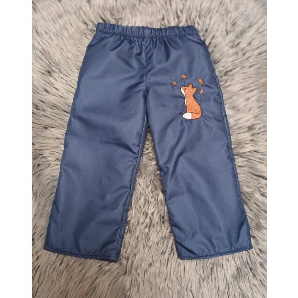 86-OS POLÁR BÉLELT VÍZLEPERGETŐ NADRÁG KÉK ALAPON RÓKA HÍMZETT 