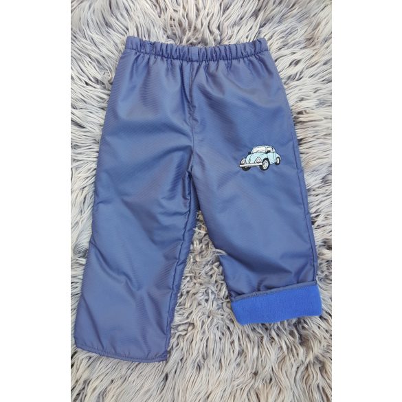 80-AS POLÁR BÉLELT VÍZLEPERGETŐ NADRÁG KÉK ALAPON AUTÓS HÍMZETT 