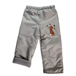   110-ES POLÁR BÉLELT VÍZLEPERGETŐ NADRÁG SZÜRKE ALAPON RÓKA HÍMZETT 