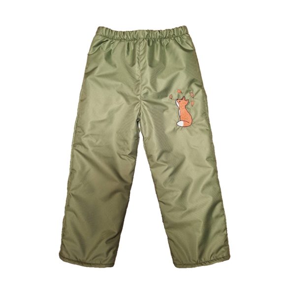 104-ES POLÁR BÉLELT VÍZLEPERGETŐ NADRÁG ZÖLD ALAPON RÓKA HÍMZETT 