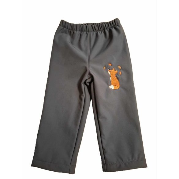 128-AS SOFTSHELL NADRÁG SZÜRKE ALAPON RÓKA HÍMZETT 