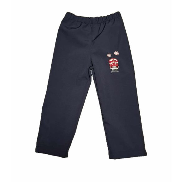 98-AS SOFTSHELL NADRÁG SÖTÉTKÉK ALAPON MOZDONY HÍMZETT 